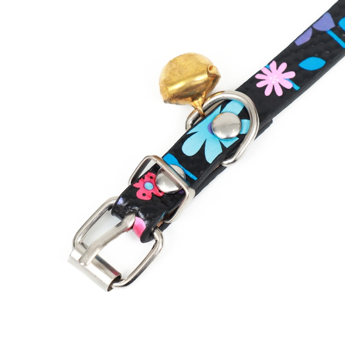 Ошейник рельефный с цветочным принтом, 30 х 1 см, микс цветов