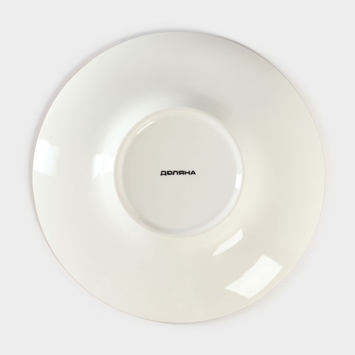 Тарелка фарфоровая для пасты Доляна &laquo;Космос&raquo;, 150 мл, d=21 см, цвет красный