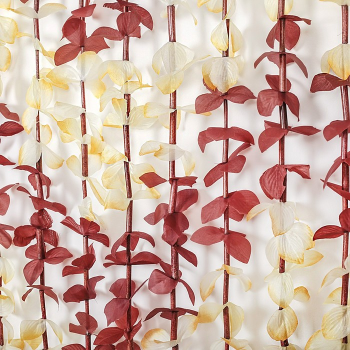Занавеска декоративная «Листики», 90×168 см, 12 нитей, зигзаг, цвет кофейный Занавеска декоративная «Листики», 90×168 см, 12 нитей, зигзаг, цвет кофейный