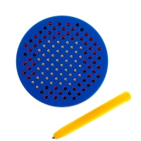 Планшет обучающий &laquo;Магнитное рисование&raquo;, 120 отверстий, с креплением на обороте, цвет голубой