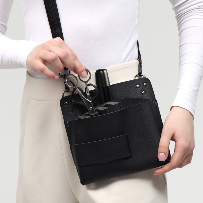 Сумка для мастера 19 × 18,5 см, длина ремня 105 см, цвет чёрный Сумка для мастера 19 × 18,5 см, длина ремня 105 см, цвет чёрный