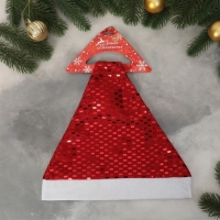 Колпак новогодний "Диско блеск" 29х33 см, красный Колпак новогодний "Диско блеск" 29х33 см, красный