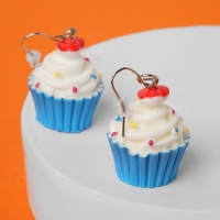 Серьги пластик &laquo;Вкусности&raquo; капкейк, цвет МИКС