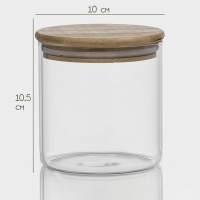 Банка стеклянная для сыпучих продуктов с бамбуковой крышкой &laquo;Эко&raquo;, 550 мл, 10&times;10,5 см