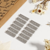 Декоративные элементы на прокол &laquo;Hand made&raquo;, 3,5 &times; 1 см, 10 шт, цвет серебряный