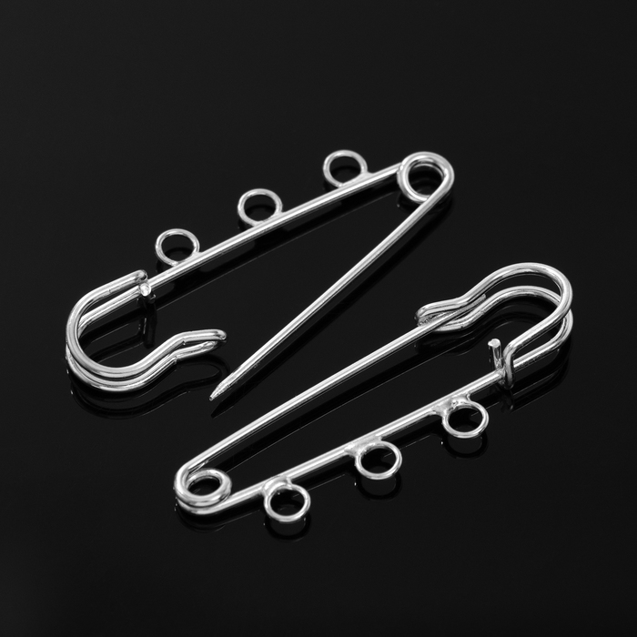 Булавка для подвесок PO-050, №02, (набор 2 шт) 50&times;5мм, цвет серебра