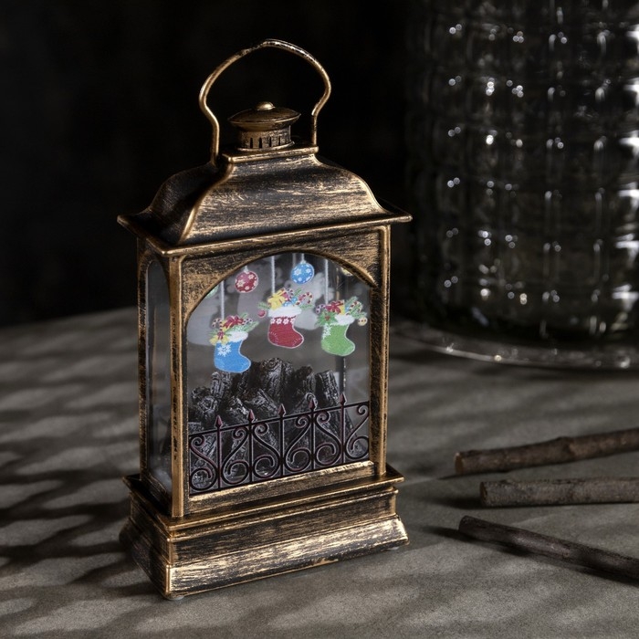 Светодиодная фигура «Камин с носками» 10 × 18 × 4.5 см, пластик, батарейки АААх3 (не в комплекте), свечение тёплое белое Светодиодная фигура «Камин с носками» 10 × 18 × 4.5 см, пластик, батарейки АААх3 (не в комплекте), свечение тёплое белое