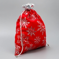 Мешочек подарочный плюш «Радость внутри», снежинки, тиснение, 30 х 40 см +/- 1.5 см, Новый год Мешочек подарочный плюш «Радость внутри», снежинки, тиснение, 30 х 40 см +/- 1.5 см, Новый год