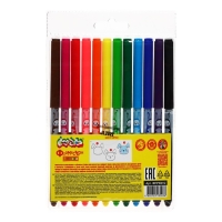 Фломастеры 12 цветов классические "ЗАЙЧИКИ" Каляка-Маляка, круглый корпус с принтом, блистер, 3+ Фломастеры 12 цветов классические "ЗАЙЧИКИ" Каляка-Маляка, круглый корпус с принтом, блистер, 3+