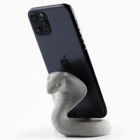 Подставка для телефона новогодний сувенир &laquo;Новый год: Кобра&raquo;, серая, 8,5 х 7,5 см