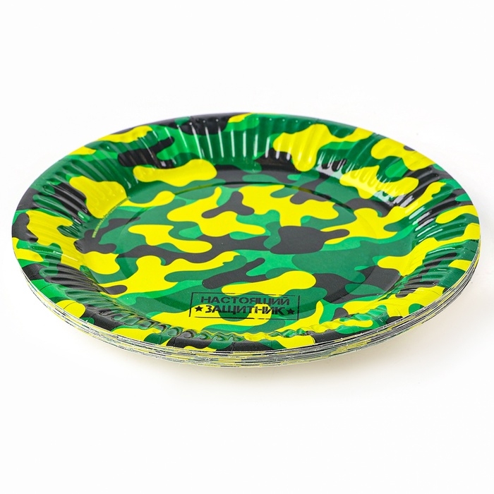 Набор посуды одноразовый &laquo;Военный&raquo;, 12 стаканов, 12 тарелок