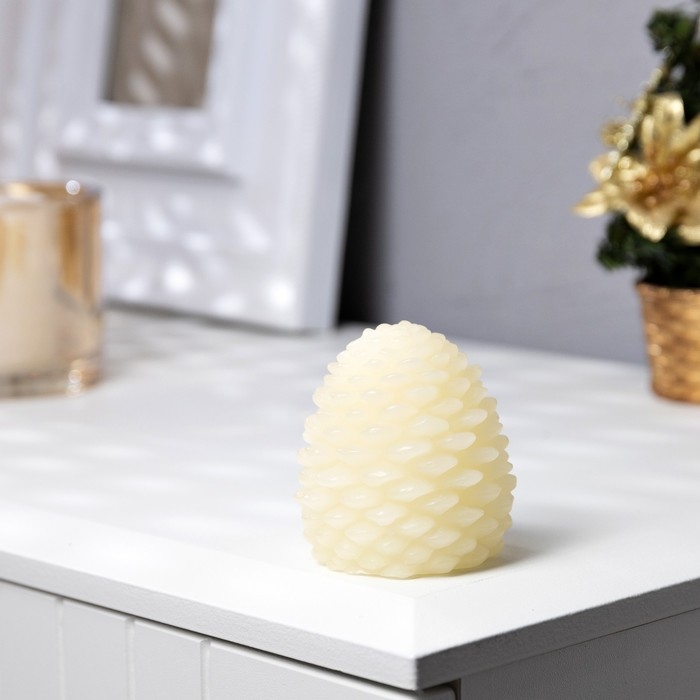 Светодиодная фигура «Свеча шишка» 4.5 × 7 × 4.5 см, пластик, батарейки AG13х3 (в комплекте), свечение тёплое белое Светодиодная фигура «Свеча шишка» 4.5 × 7 × 4.5 см, пластик, батарейки AG13х3 (в комплекте), свечение тёплое белое