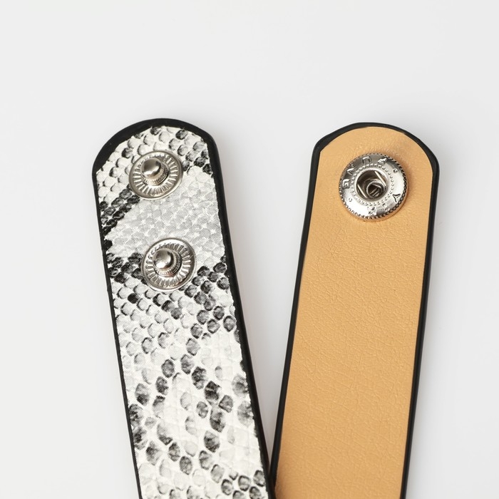 Браслет кожа &laquo;Сафари&raquo; питон, цвет бело-чёрный, 22 см