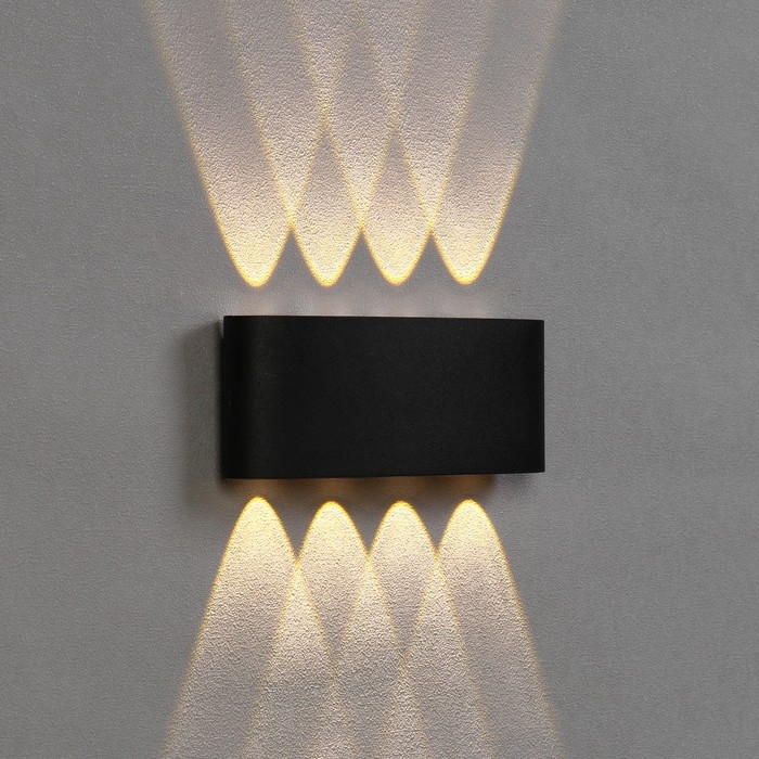 Светильник фасадный &laquo;Полусфера&raquo;, FSD-067, 8 Вт, 3000К, 4 луча, IP65, 220 В, пластик, черный   100842