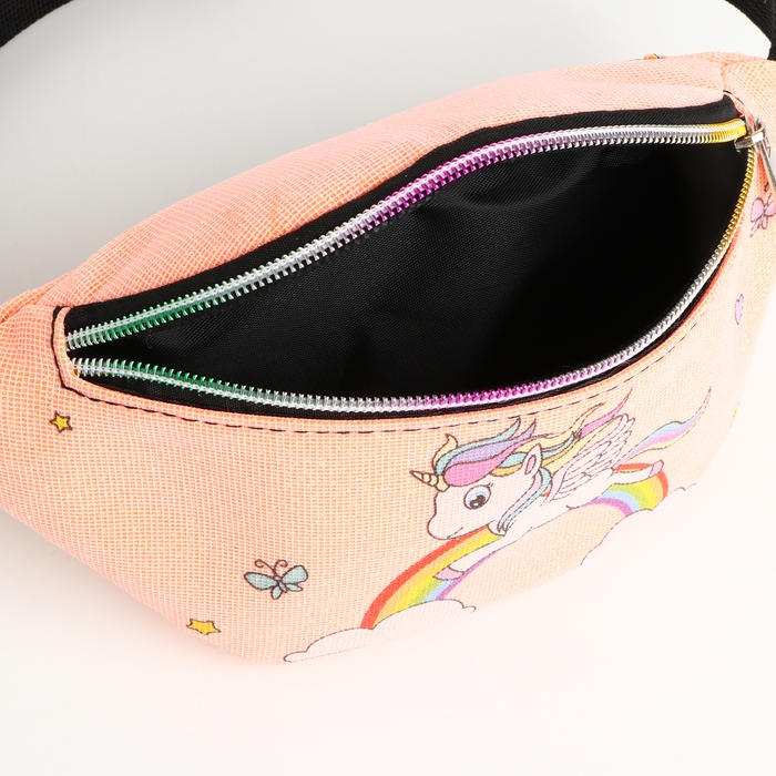 Сумка поясная детская на молнии «Выбражулька», цвет коралловый Сумка поясная детская на молнии «Выбражулька», цвет коралловый