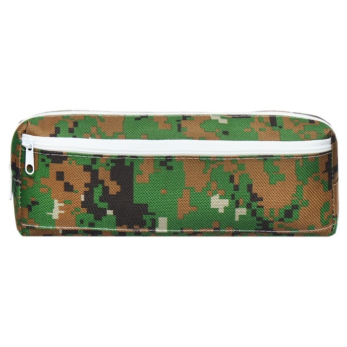 Пенал мягкий 2 отделения, 80 х 210 х 40 мм, объёмный, Calligrata "Миллитари", хаки