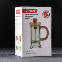 Чайник заварочный френч - пресс &laquo;Лофт&raquo;, 350 мл, стекло, цвет чёрный