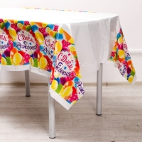 Скатерть одноразовая &laquo;С днём рождения&raquo;, шарики, 180х137см