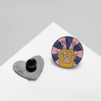 Набор значков (2 шт.) «Эмоции», цветной в чёрном металле Набор значков (2 шт.) «Эмоции», цветной в чёрном металле