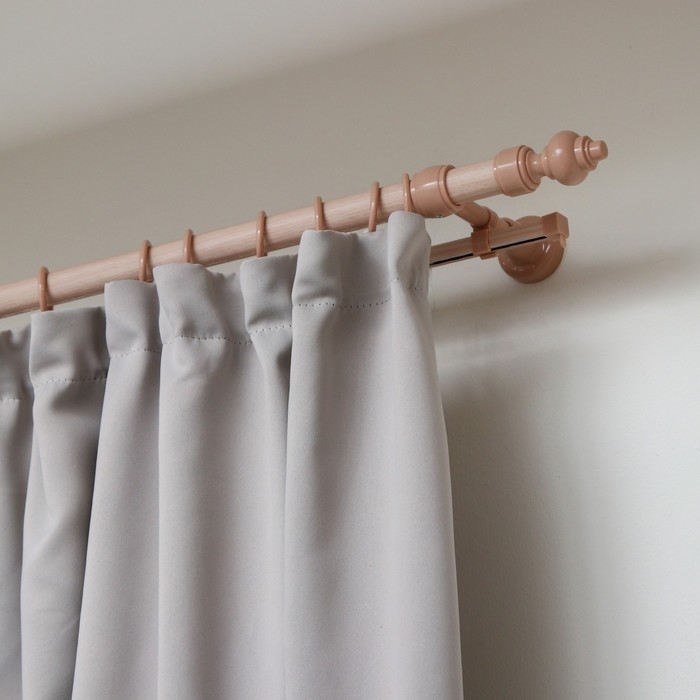 Карниз двухрядный, ширина 120 см, d=28 мм, пластиковые элементы, цвет дуб