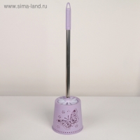 Ёрш для унитаза с подставкой &laquo;Бабочки&raquo;, 12,5&times;12,5&times;50 см, цвет МИКС