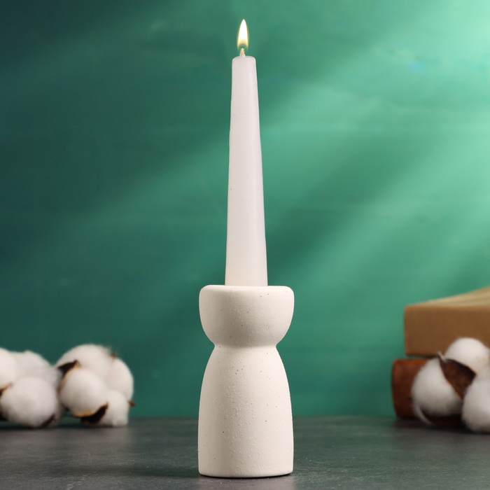 Подсвечник "Лунд" белый песок, 4х4х8см