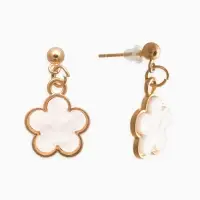 Набор 2 пред-та: серьги,кулон "Цветочки", цвет белый в золоте 44+удл.