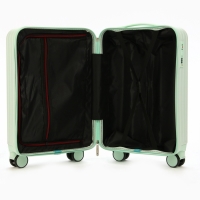 Чемодан 20", PС, 34*22*56, отд на молнии, код замок, 4 колеса, св. зеленый