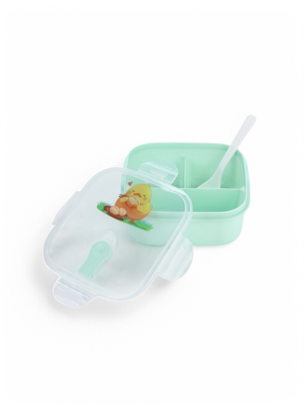 Ланч-бокс с клапаном, 3 секции, "Цыпленок", 14 х 14 х 5 см