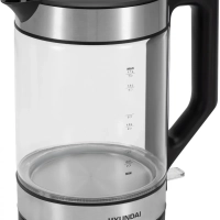 Чайник HYK-G3509 1.7л. 2200Вт черный прозрачный