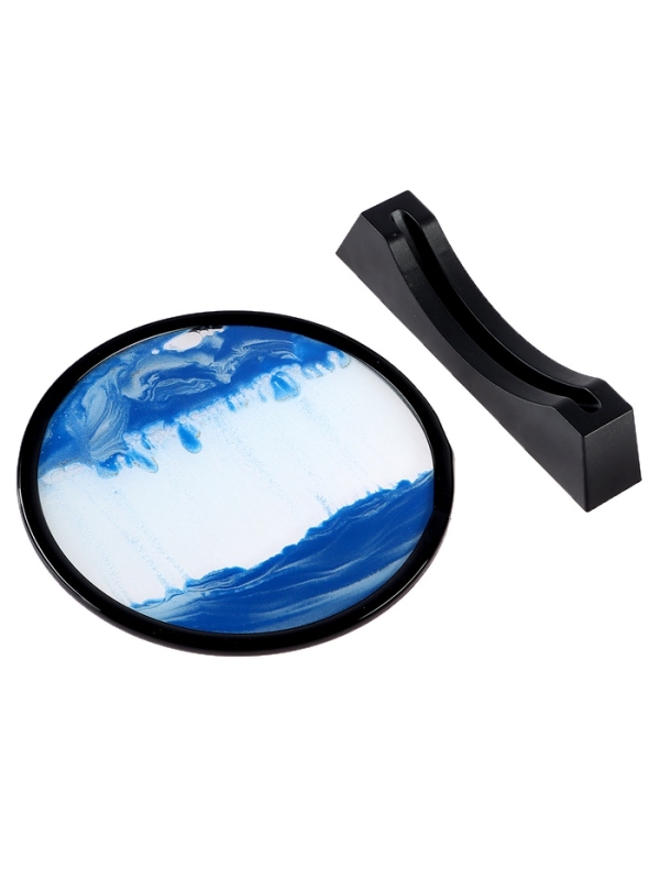 Песочные часы-картина, d-26 см, антистресс, песок синий