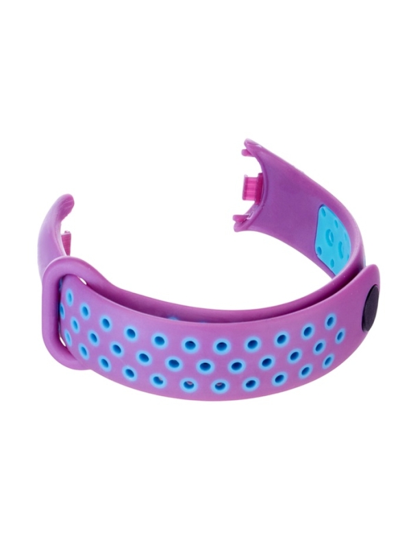 Ремешок Luazon для фитнес-браслета Mi Band 8, с перфорацией, фиолетово-голубой