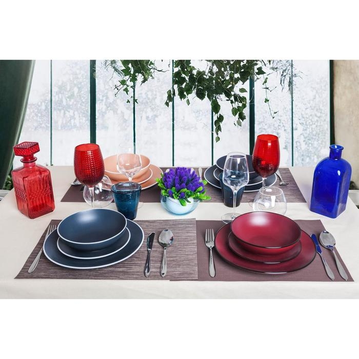 Тарелка керамическая десертная Доляна &laquo;Ваниль&raquo;, d=19,5 см, цвет бордовый