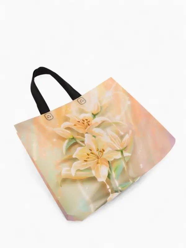 Сумка для покупок Цветы, 32*10*26. отд без молнии, розовый