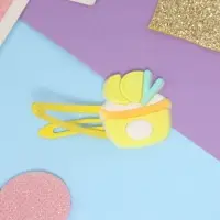 Невидимка для волос "Адель" (набор 2 шт) лимонное лакомство, 5,5 см, жёлтый