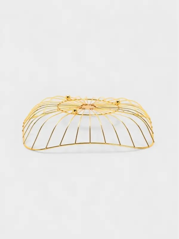 Ваза для фруктов "Милена" 28*28*7 см, цвет золотой