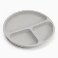 Тарелка детская секционная с ложкой и вилкой, 3 секции, серый, Mum&Baby