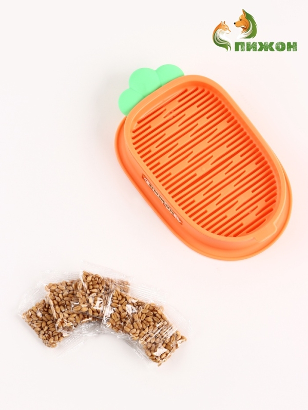 Проращиватель травы для кошеек 15 х 10 х 4 (семена овса), оранжевый