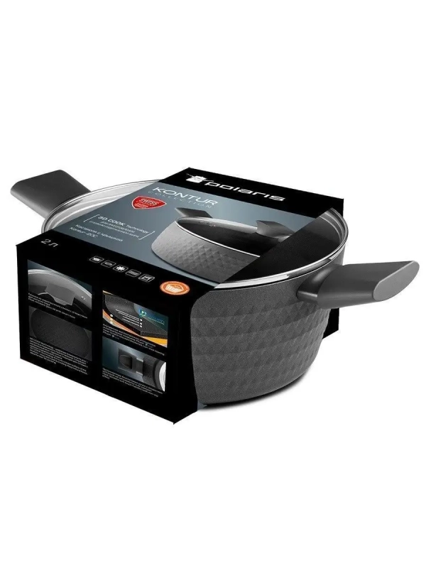 Кастрюля 2 литра Kontur-20C крышка индукция антипригарное