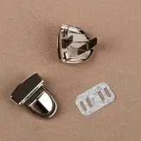 Застёжка для сумки, 3&times;2 см, цвет серебряный