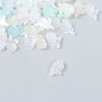 Декор для творчества пластик "Розочка на ветке" набор 60 шт полупроз. 0,88х0,53 см