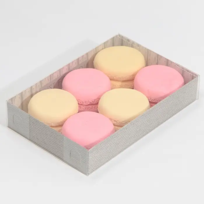 Кондитерская упаковка, коробка для макарун с PVC крышкой, &laquo;Дерево&raquo;, 18 х 12 х 3.5 см