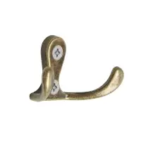 Крючок мебельный ТУНДРА TKd=003, двухрожковый, бронза