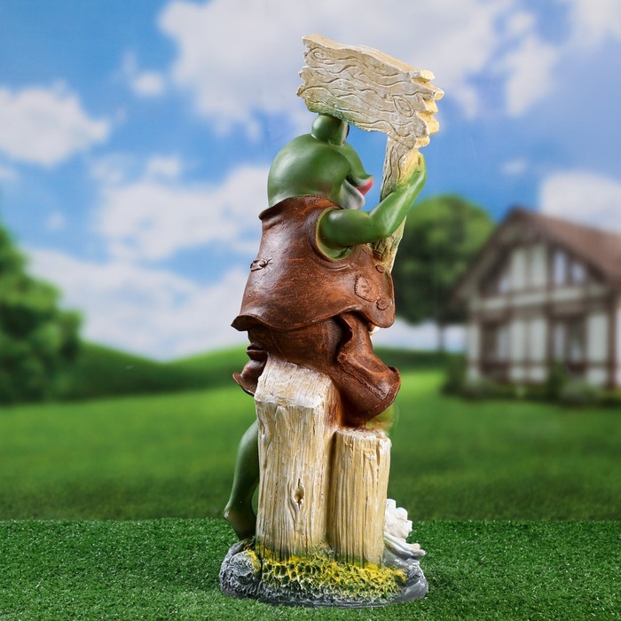 Садовая фигура "Лягушка - Дача это кайф" 51х21х19см