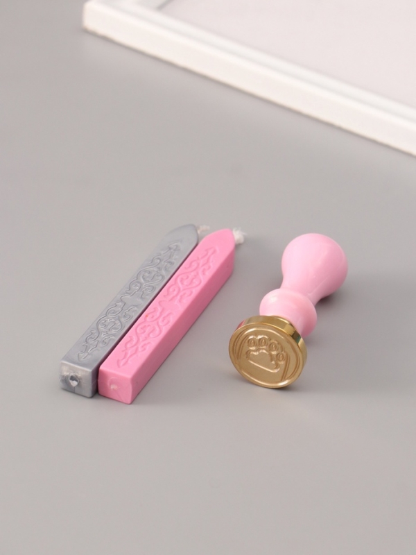 Сургучный набор "Лапка котика" печать, ручка, сургуч 12,5х10х3,6 см