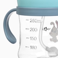 Mum&Baby, Поильник- непроливайка с трубочкой, зайка, голубой SL-07275C
