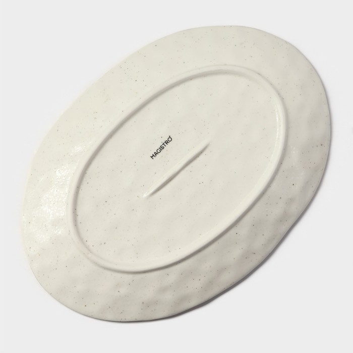 Блюдо фарфоровое сервировочное Magistro Poursephona, 30,7&times;21,5 см, цвет бежевый