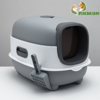 Туалет закрытый с УФ-лампой для уничтожения запаха 39 х 56 х 40 см, серый Туалет закрытый с УФ-лампой для уничтожения запаха 39 х 56 х 40 см, серый