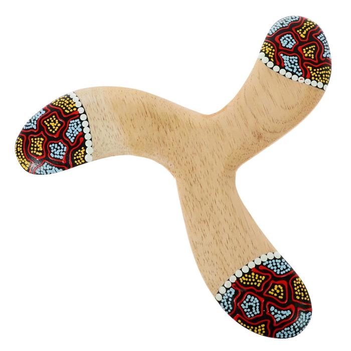 Сувенир "Бумеранг тройной с точечной росписью" 23х23х1 см МИКС