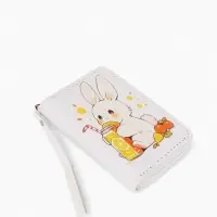 Кошелек дет 07-01-01 Июнь2532 заяц, 12*1,5*9 см, 2 отд+отд/молн, д/карт, белый